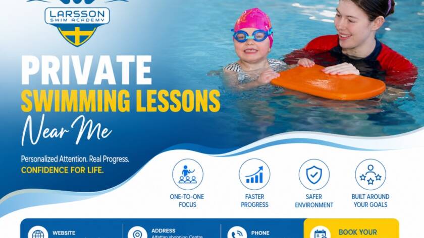 Private swimming lessons near me for kids and adults at Larsson Swim Academy