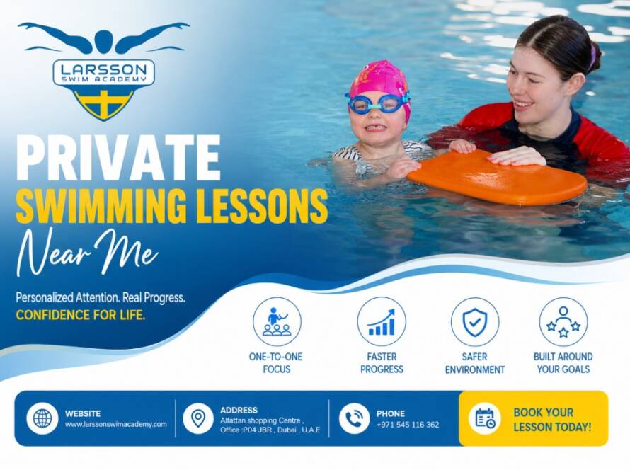 Private swimming lessons near me for kids and adults at Larsson Swim Academy