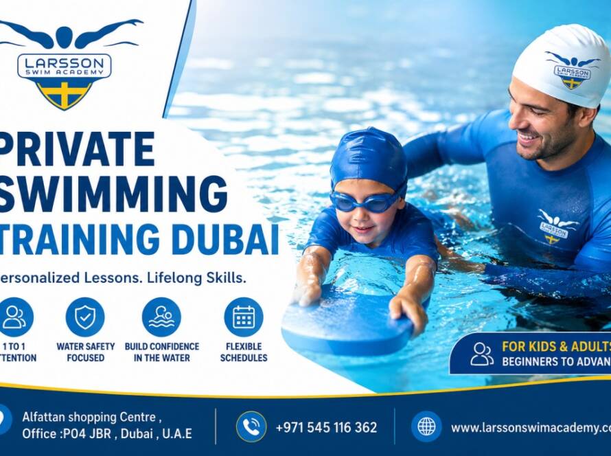 Private swimming training Dubai session for kids and adults with expert swim instructor