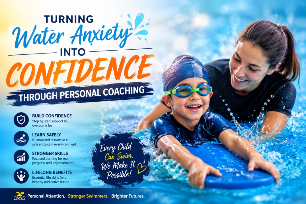 A child learning swimming skills with a dedicated instructor during private swimming lessons